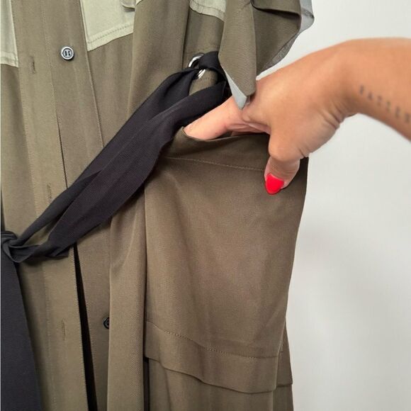 ⭕️ DIESEL Dress Olive green Satin Medium - Picture 6 of 11